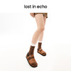 lost in echo设计师品牌胶囊系列露趾弹力鞋口扣带乐福平底凉鞋女 商品缩略图3