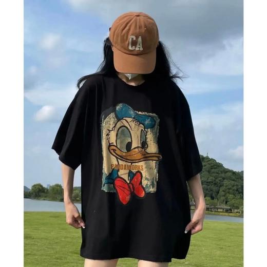 100%纯棉短袖t恤女2023年夏季新款印花韩版vintage设计感小众上衣 商品图5