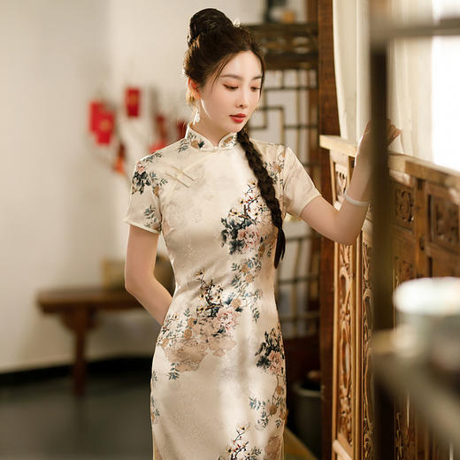 中国风中长旗袍连衣裙，日常复古气质旗袍ZA-82270 商品图2