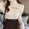 半高领打底衫女秋冬2022新款镂空设计感小众高级中领毛衣针织上衣 商品缩略图8