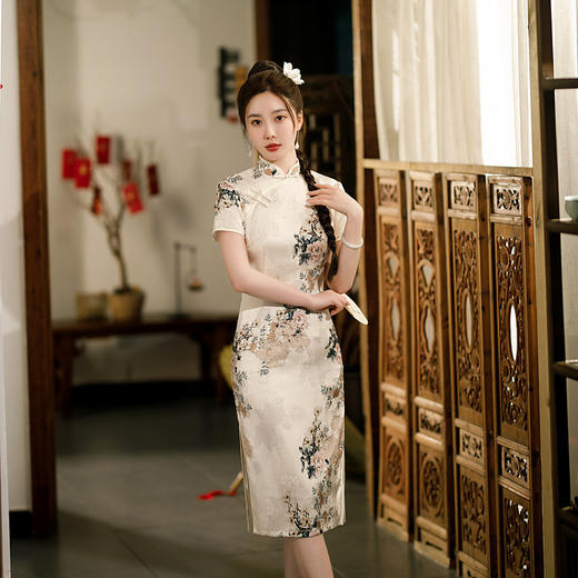 中国风中长旗袍连衣裙，日常复古气质旗袍ZA-82270 商品图0