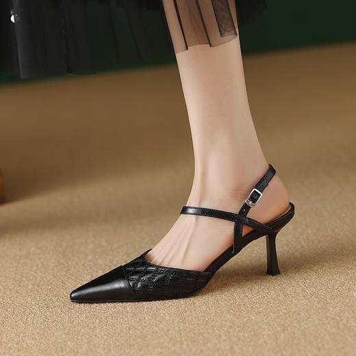 舒适百搭，一字扣里外全皮包头凉鞋YX-A899 商品图7