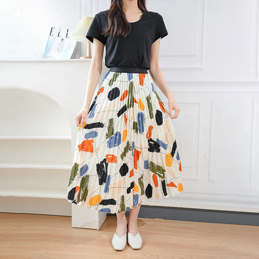 Avann油画色彩百褶裙 商品图3