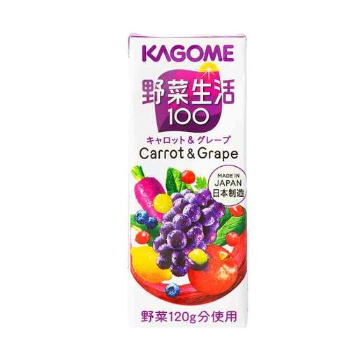 【12盒装】KAGOME 可果美 野菜生活果蔬汁 200ml（葡萄果蔬混合汁/混合果蔬汁/野菜一日果蔬汁/纯胡萝卜汁） 商品图1