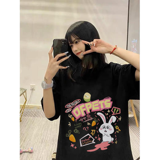 卡通小熊少女T恤春装新款2023夏季短袖小个子设计感小众白色上衣 商品图8