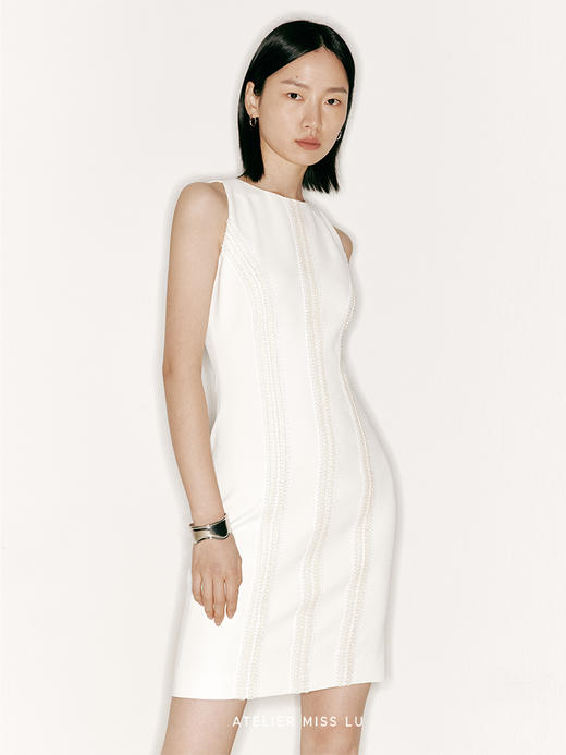 【雪日飞车】PU皮质编织修身连衣裙/23000034A 商品图1