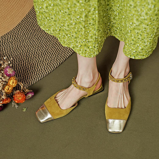 里外全头层皮，法式女人味包头凉鞋PS1265 商品图8