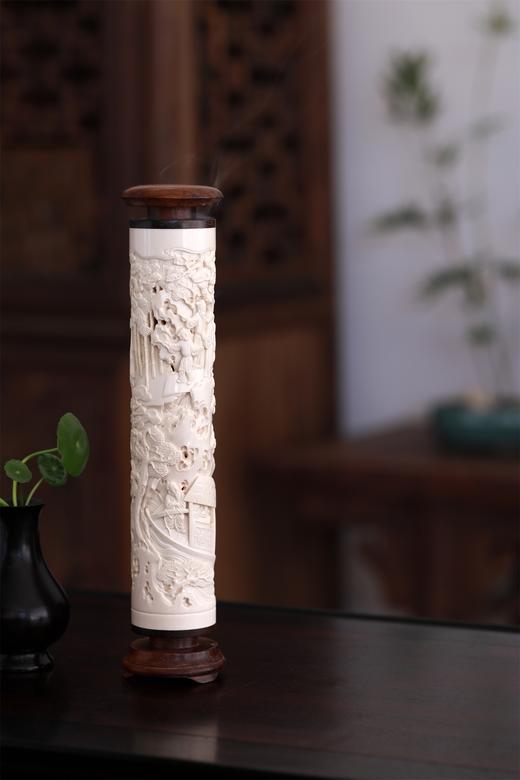 夜游赤壁°猛犸牙雕香筒 商品图1