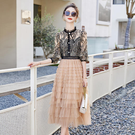 夏季新款，蕾丝拼接修身舒适裙HR-BBL2307-1 商品图6