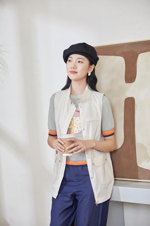 奇威【两色工装休闲马甲】H型版型无袖上衣0DB00027 商品图1