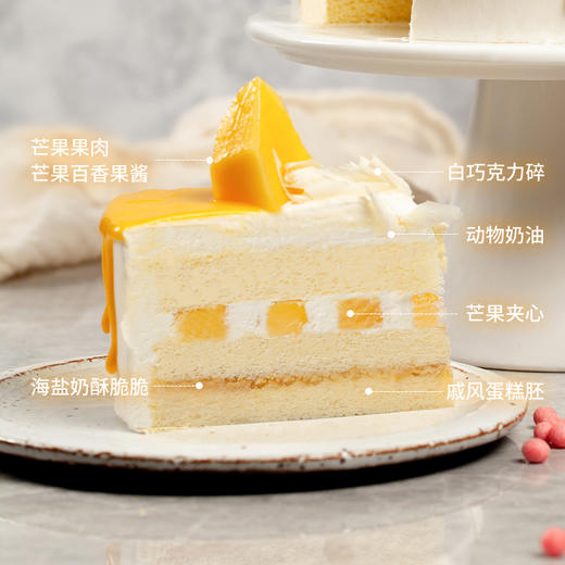 【甜甜脆脆】海盐脆脆芒芒蛋糕，新鲜芒果肉细嫩多汁，海盐奶酥脆脆在味蕾上跳舞（厦门幸福西饼蛋糕） 商品图2
