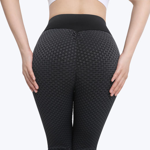 跨境欧美蜂窝瑜伽裤女高腰提臀健身裤跑步运动紧身裤健美瑜伽裤 商品图2