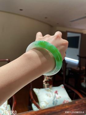 冰糯飘翠手镯【3191003】圈口55.8~具体价格微信咨询
