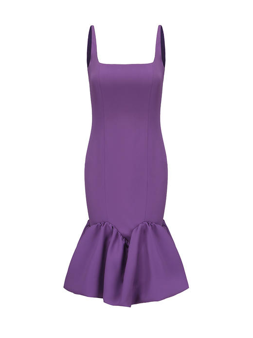 【花海人鱼】不规则人鱼花苞裙摆修身方领连衣裙/23000024B 商品图4