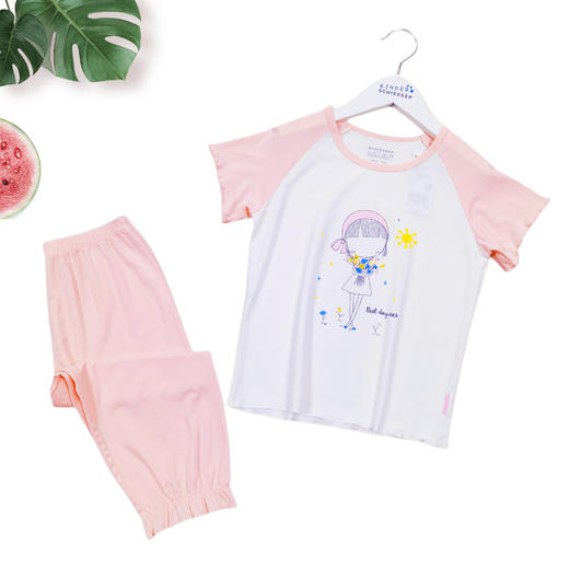 【优雅小女孩粘纤】SCHIESSER德国舒雅儿童睡衣春夏新款粘纤女童家居服3F/20886H 商品图0