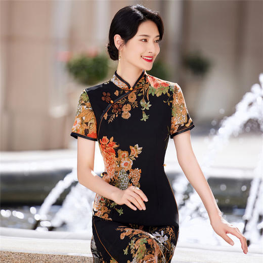 春季新款，立领小A版旗袍裙KY83771 商品图2