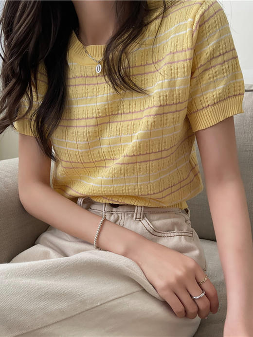 针织衫修身女装2023新款夏季打底衫短袖上衣服小香甜辣妹风ins潮 商品图4