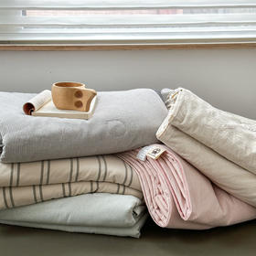 【水洗棉夏被】水洗棉夏被大豆纤维夏凉被条纹纯色空调被夏天被子