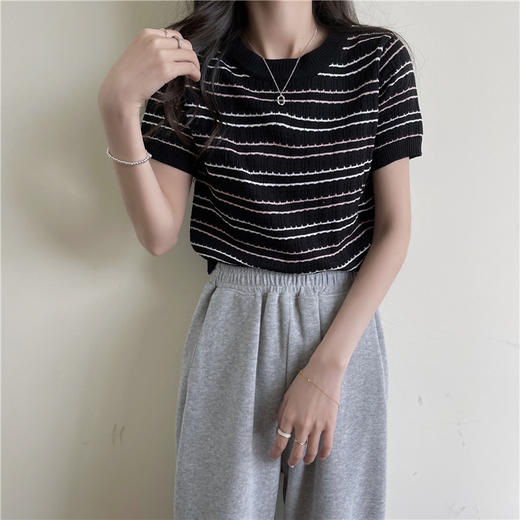 针织衫修身女装2023新款夏季打底衫短袖上衣服小香甜辣妹风ins潮 商品图9