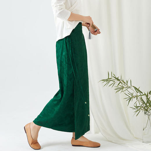 致橡树2023春季新款中式提花一片式系带裹裙F230222 商品图1