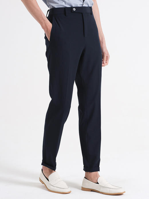 callisto藏青聚酯纤维混纺休闲裤 SSCPW049C 商品图1