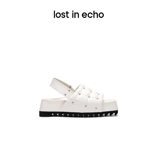 lost in echo设计师品牌胶囊系列方头铆钉锯齿厚底沙发时装凉鞋女 商品图1