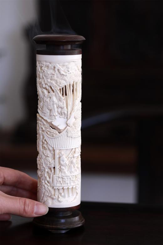 新兰亭°猛犸牙雕香筒 商品图2