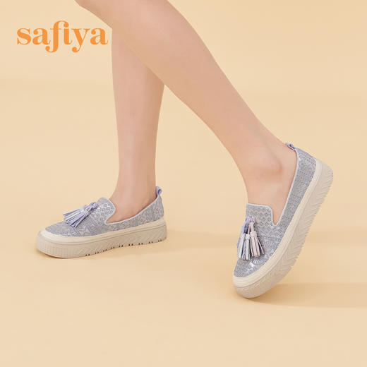 Safiya索菲娅 2023春季新品闲适度假风休闲流苏软底增高渔夫鞋 SF31111150 商品图5