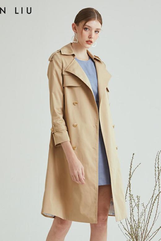 VIVIAN LIU R2313106春女装新款翻领宽松经典气质高级感长款风衣 商品图5