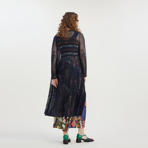 谜底长款针织开衫2023夏季新款复古气质薄款长袖外套女232MZ0889 商品图2