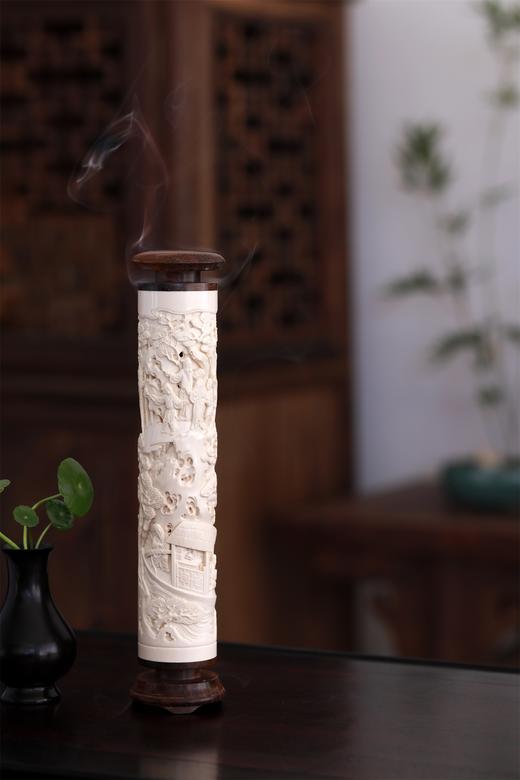 夜游赤壁°猛犸牙雕香筒 商品图0