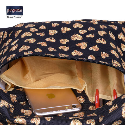 JANSPORT时尚双肩包大容量书包T501 3CN金色爱心 商品图4