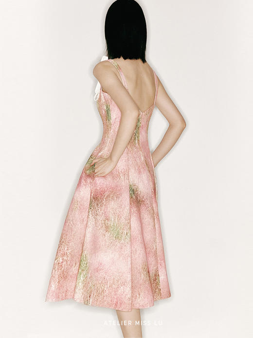 【斑斓花园】品牌定制印花撞色吊带A字大摆连衣裙/23000026B 商品图3