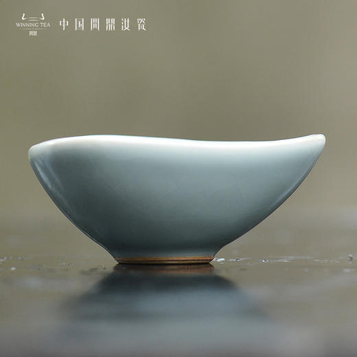问鼎汝瓷鼎峰系列天青老款元宝杯 商品图0