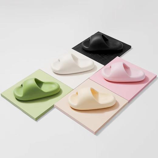 【第二双0元】沐初良品气垫面包拖鞋男女 羽毛般轻盈静音不压脚 软弹厚底踩屎感 防滑纹理糖果色系 时尚情侣新款 商品图0