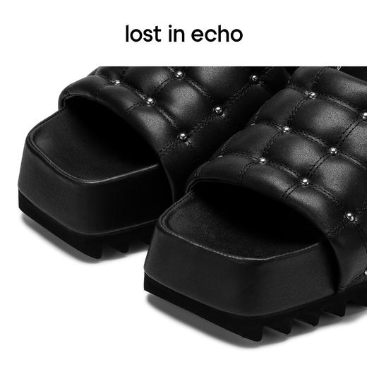 lost in echo设计师品牌胶囊系列方头铆钉锯齿厚底沙发时装凉鞋女 商品图4