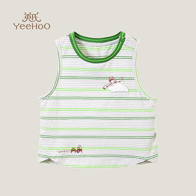 英氏儿童背心2023新款夏季条纹马甲男童洋气无袖上衣YRBYJ2P264A