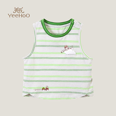 英氏儿童背心2023新款夏季条纹马甲男童洋气无袖上衣YRBYJ2P264A 商品图0