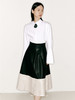 【千层】下摆三层拼接PU皮撞色A字伞裙/2300024 商品缩略图3
