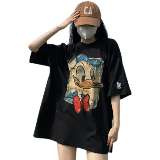 100%纯棉短袖t恤女2023年夏季新款印花韩版vintage设计感小众上衣 商品图4