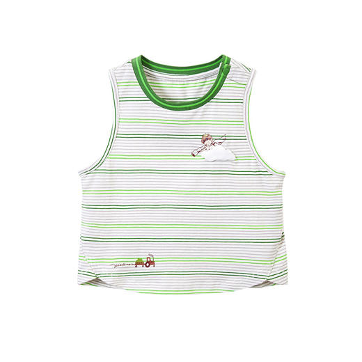 英氏儿童背心2023新款夏季条纹马甲男童洋气无袖上衣YRBYJ2P264A 商品图4