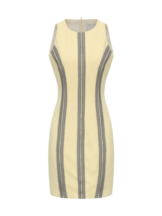 【落日飞车】PU皮质编织撞色修身连衣裙/23000034B 商品图4