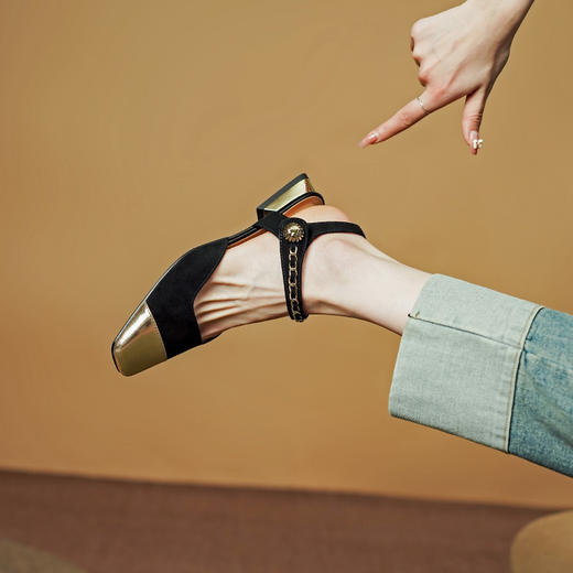 里外全头层皮，法式女人味包头凉鞋PS1265 商品图3