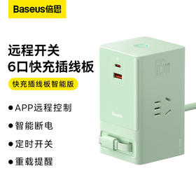 倍思 灵睿系列 数字式插线板 3AC+1U+1C+拉伸线C 65W 智能版 1.5m电源线
