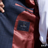 Scabal Eton 伊顿 Super 130's 澳洲美丽诺羊毛藏蓝色暗格纹全麻衬套装 商品缩略图5