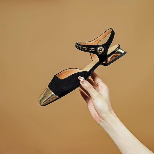 里外全头层皮，法式女人味包头凉鞋PS1265 商品图14