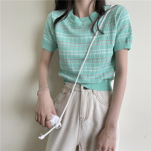 针织衫修身女装2023新款夏季打底衫短袖上衣服小香甜辣妹风ins潮 商品图8