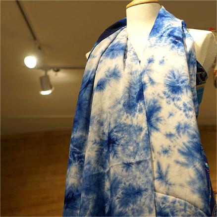 深山集市 云南大理手工扎染蓝天白云围巾90*200 商品图2