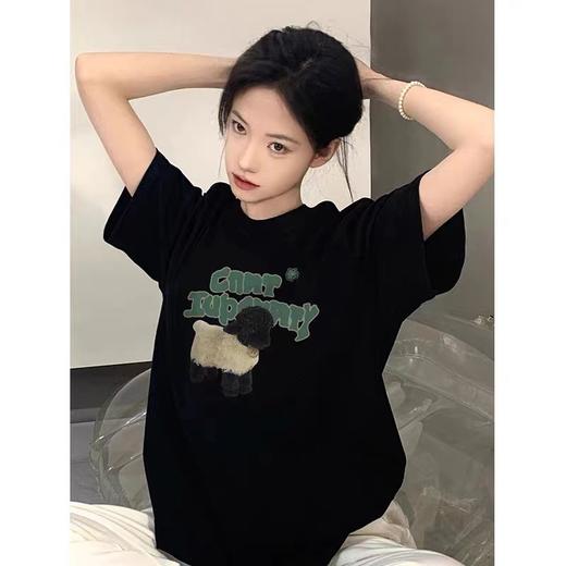 卡通小熊少女T恤春装新款2023夏季短袖小个子设计感小众白色上衣 商品图12