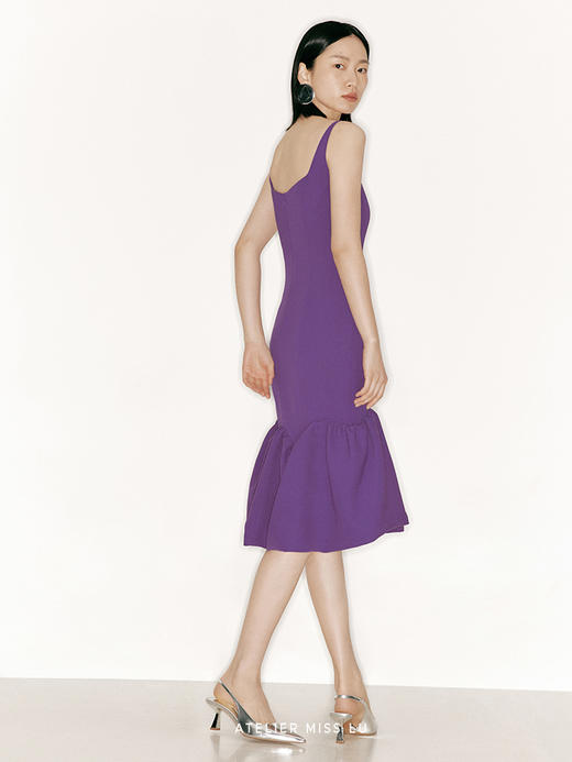 【花海人鱼】不规则人鱼花苞裙摆修身方领连衣裙/23000024B 商品图1